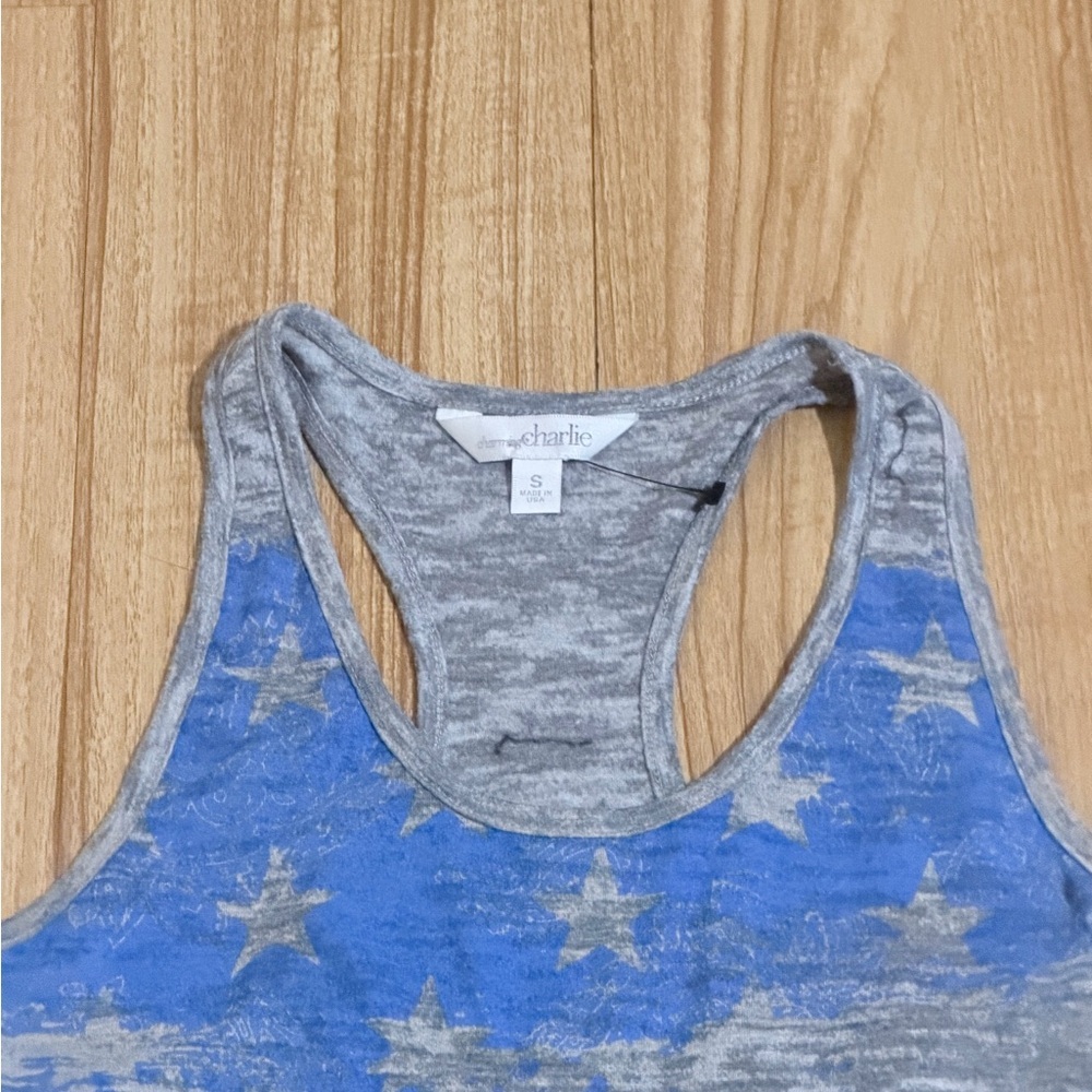 Charlies Blue and Gray Women's Tank Top - Picture 3 of 9